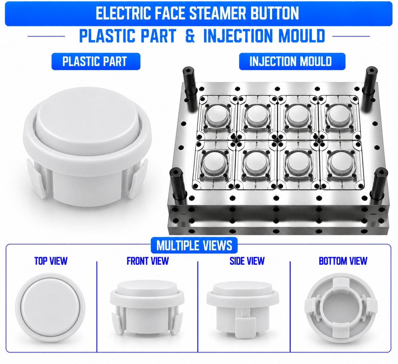Electric Face Steamer Plastic Button Mould and Moulding Service